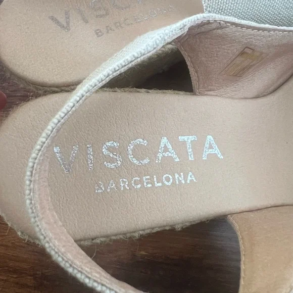 Viscata Barcelona Palomera Canvas Espadrille Wedge Slingbacks Beige EU 39 - Picture 15 of 15